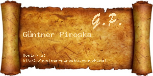 Güntner Piroska névjegykártya